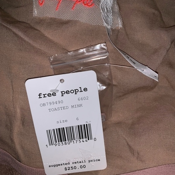 Sz 2‎ Free People Lace Mink Mini Dress NWT $250 - Picture 6 of 7